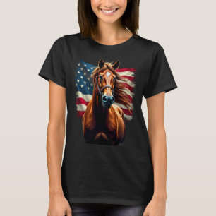 Camiseta Bandeira Equestrian Horseback Americana