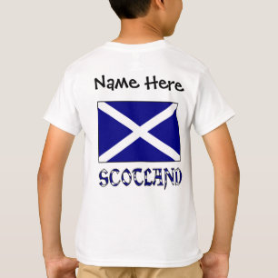 Camiseta Bandeira Escocesa Escócia Personalização Preta