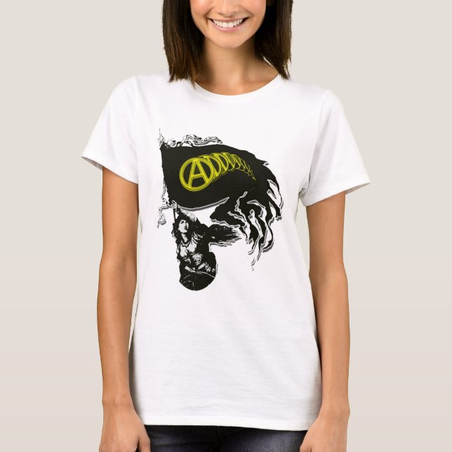 Camiseta Bandeira esfarrapada capitalista de Anarcho com (Frente)