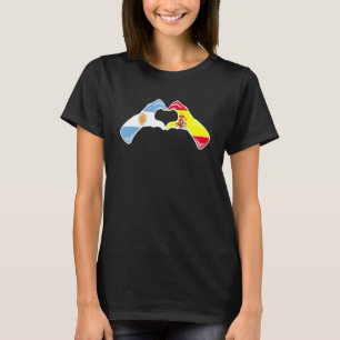 Camiseta Bandeira Espanha argentina - Coração Espanhol Arge