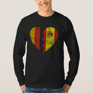 Camiseta Bandeira espanhola do Coração da Alemanha Espanha 