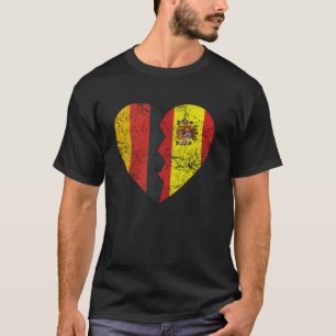 Camiseta Bandeira espanhola do Coração da Alemanha Espanha