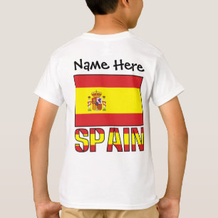 Camiseta Bandeira Espanhola Personalizada Nome 