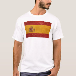 Camiseta Bandeira espanhola Vintage Grunge White