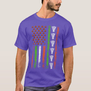 Camiseta Bandeira Esportiva Americana de Halloween Abóbora