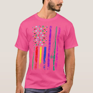 Camiseta Bandeira Esportiva Americana Herança Hispânica Mês