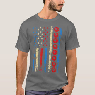 Camiseta Bandeira Esportiva de Bilhar Esportivo Americano a