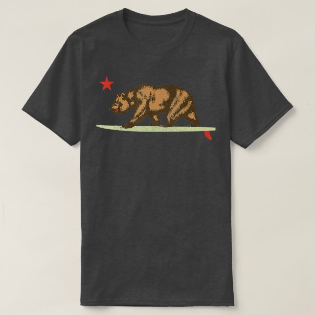 Camiseta Bandeira Estadual do Urso Navegador da Califórnia (Frente do Design)