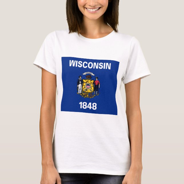 Camiseta Bandeira Estadual do Wisconsin (Frente)
