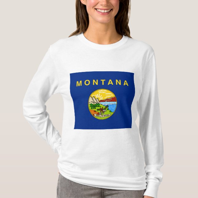 Camiseta Bandeira estatal de Montana (Frente)