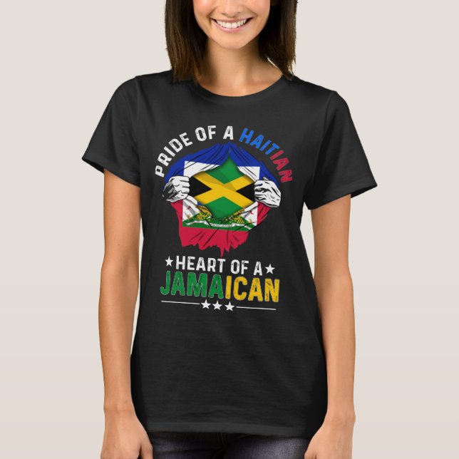 Camiseta Bandeira Estrangeira jamaicana do Haiti (Frente)