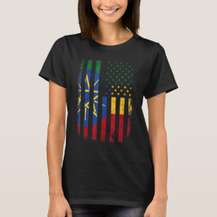 Camiseta Bandeira Etíope-americana Raízes Etíopes A