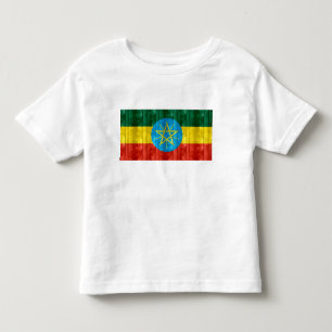Camiseta Bandeira etíope de madeira