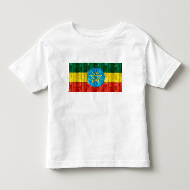 Camiseta Bandeira etíope de madeira (Frente)
