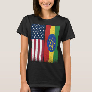 Camiseta Bandeira Etíope EUA e Etiópia Bandeiras Orgulhosas