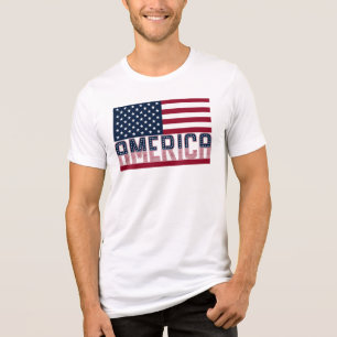 Camiseta Bandeira EUA América Tipografia Moderna Gráfica