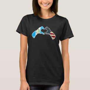 Camiseta Bandeira EUA Americana da Guatemala   Coração Guat