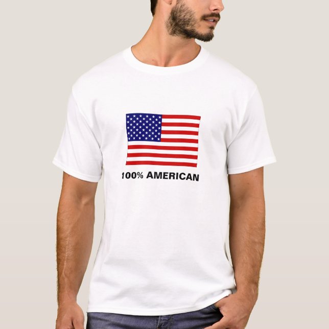 Camiseta bandeira EUA, AMERICANO de 100% (Frente)