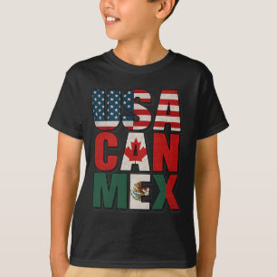 Camiseta Bandeira EUA Can México Futebol América do Norte T