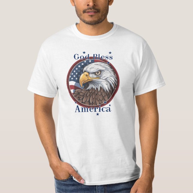 Camiseta Bandeira EUA Deus Abençoe a América (Frente)