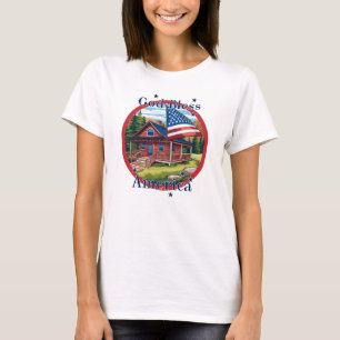 Camiseta Bandeira EUA Deus Abençoe a América