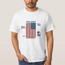 Bandeira EUA Vintage 4 de Julho Espírito Livre Pat