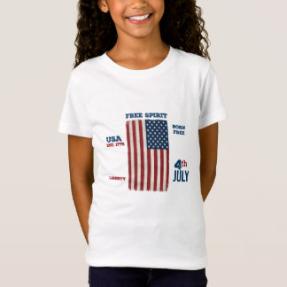 Camiseta Bandeira EUA Vintage 4 de Julho Espírito Livre Pat