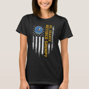 Camiseta Bandeira EUA Vintage Orgulhoso Aposentado Veterano