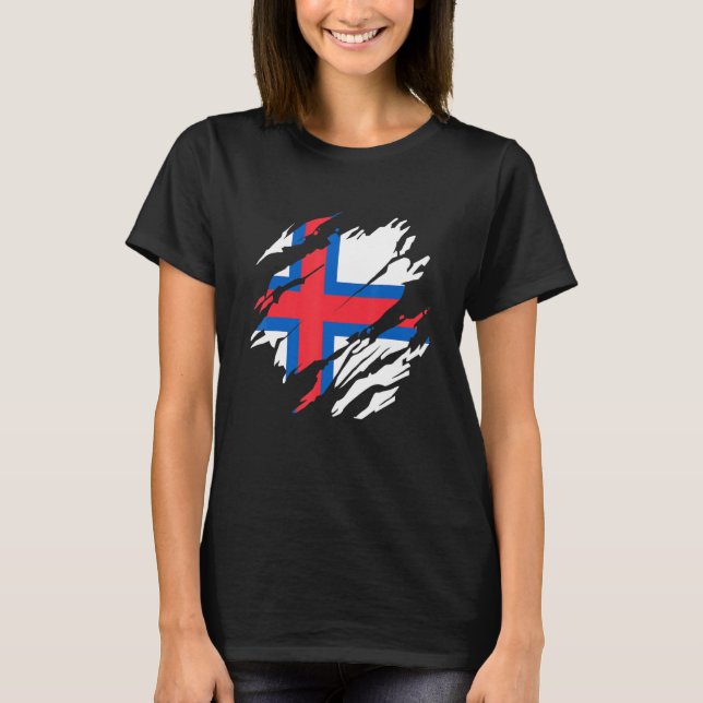 Camiseta Bandeira Faroesa Ilhas Faroé 2 (Frente)