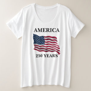 Camiseta Bandeira Feminina América 250 Anos