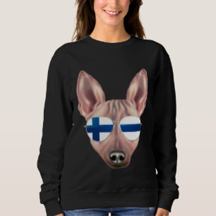 Camiseta Bandeira Finlandesa Cão Terrier Americano Sem Pelo