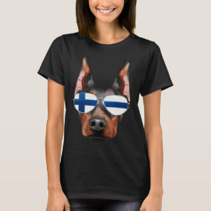 Camiseta Bandeira Finlandesa Doberman Pinscher Cachorro Fin