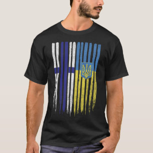 Camiseta Bandeira finlandesa ucraniana da Finlândia Ucrânia
