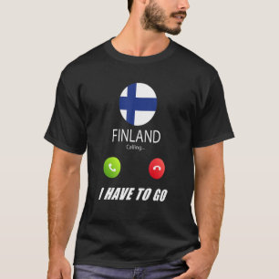 Camiseta Bandeira Finlândia Souvenir Finlândia Está Chamand