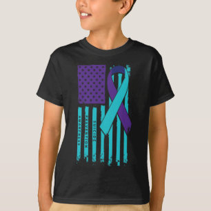 Camiseta Bandeira Fita Suicídio Sensibilização para a Saúde