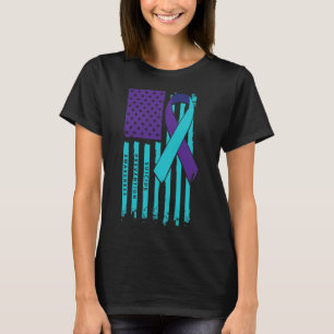 Camiseta Bandeira Fita Suicídio Sensibilização para a Saúde