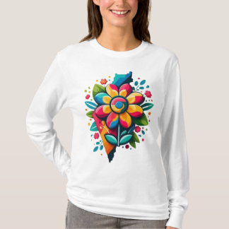 Camiseta Bandeira Flor Palestina, Palestina Livre, Arte Flo