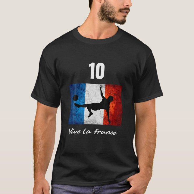 Camiseta Bandeira França Afetou Futebol Vive La France Men  (Frente)
