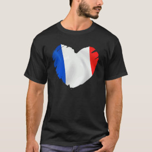 Camiseta Bandeira França Na Forma De Coração França