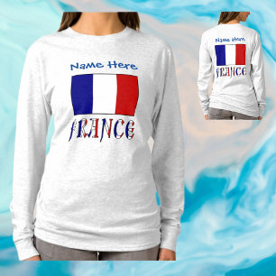 Camiseta Bandeira Francesa Azul Personalizada França