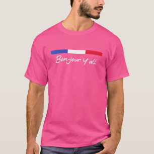 Camiseta Bandeira francesa França Roots Bonjour Y'all