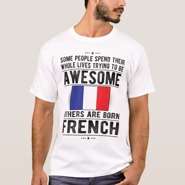 Camiseta Bandeira francesa Orgulhosa França Patrimônio Fran (Frente)