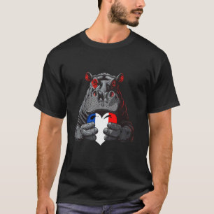 Camiseta Bandeira Francesa Rinoceronte Orgulho Francês Raíz