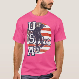 Camiseta Bandeira FreeAmerican Da Equipe De Ciclismo Bmx Wo