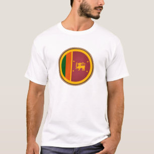 Camiseta Bandeira Fresca do Selo do Sri Lanka