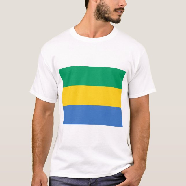 Camiseta Bandeira Gabonesa (Gabão) (Frente)