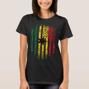 Camiseta Bandeira Gana e Orgulho dos EUA na América do Gana