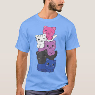 Camiseta Bandeira Genderfluid Orgulho Gatos LGBTQ Genderflu