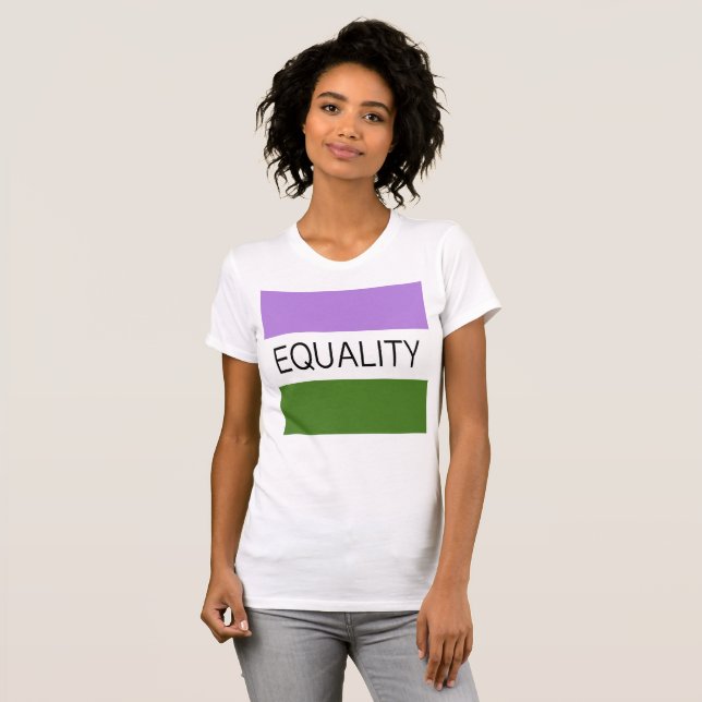 Camiseta Bandeira Genderqueer da IGUALDADE (Frente Completa)