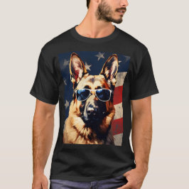 Camiseta bandeira german shepherd-americana